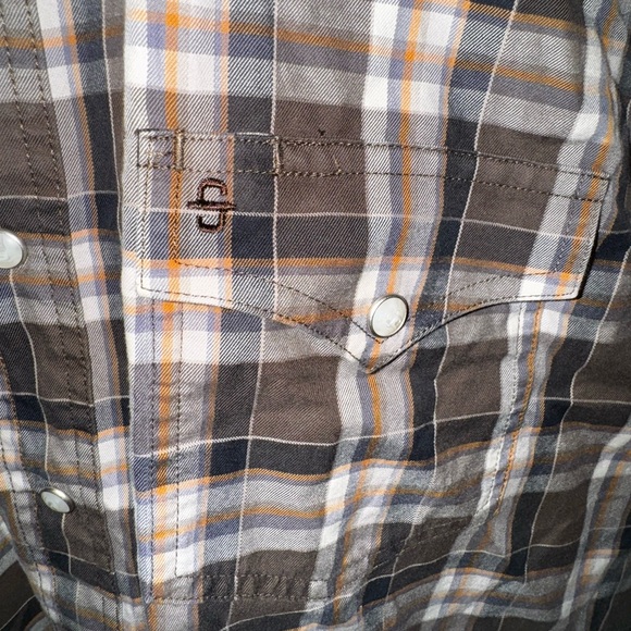 Stetson Long Sleeve Plaid Button Shirt Men’s Large - Picture 3 of 6